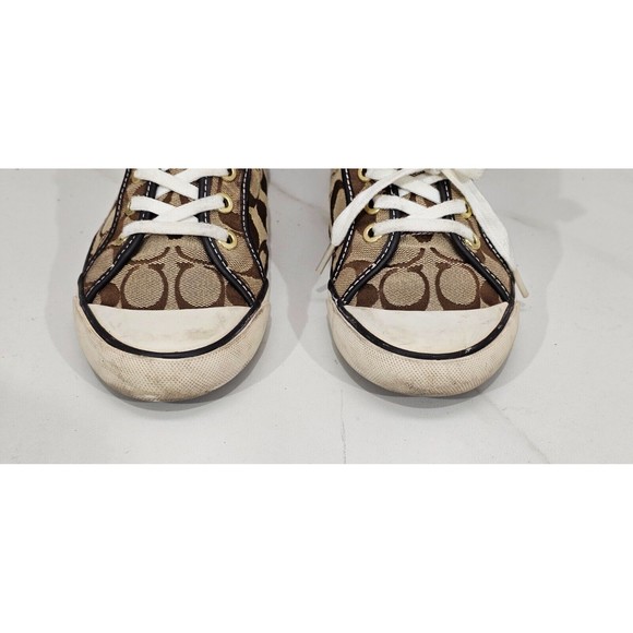 Vintage Coach Barrett Signature C khaki Sneaker Women's Size 7.5 Q322 - Picture 3 of 6